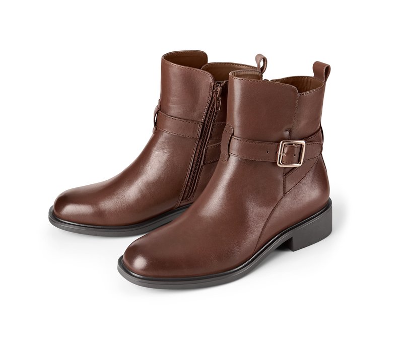 Tchibo - Leder-Boots - Damen - Gr. 37 - cognac