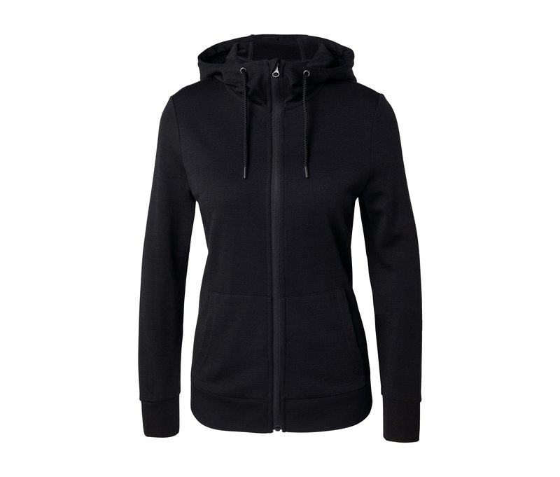 Tchibo - Kapuzenjacke mit RWS-zertifizierter Wolle - Damen - Gr. L - schwarz