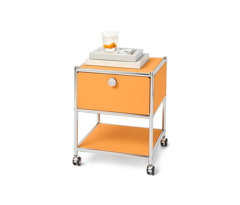 Tchibo - Beistelltisch mit Schublade Metall »Cn3« - 40x40x46,5cm - apricot - Stahl / Aluminium / Kunststoff