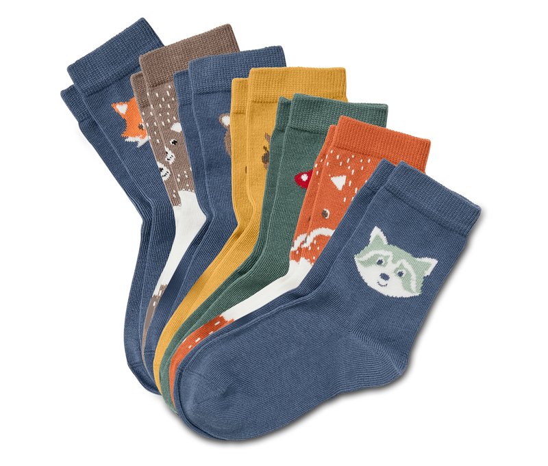 Tchibo - 7 Paar Kinder-Socken - Herren - Gr. 27-30 - dunkelbraun