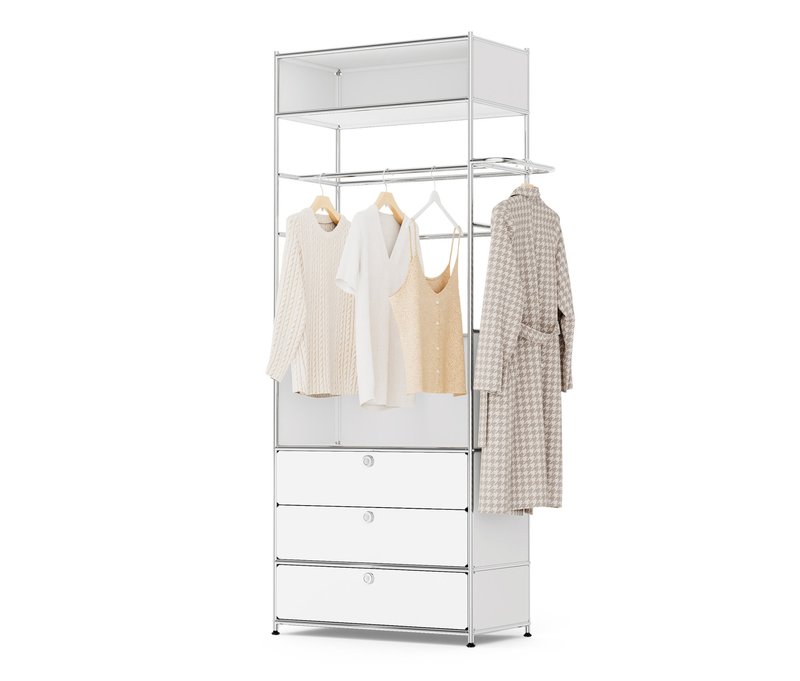 Tchibo - Garderobe Metall »Cn3« mit Kleiderstange und 3 Schubladen - 77x40x194,6cm - chrom - Stahl / Aluminium / Kunststoff
