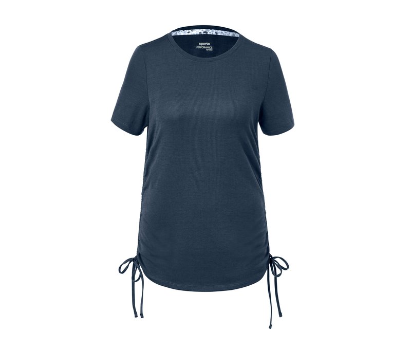 Tchibo - Sportshirt mit Raffung - Damen - Gr. M - blau