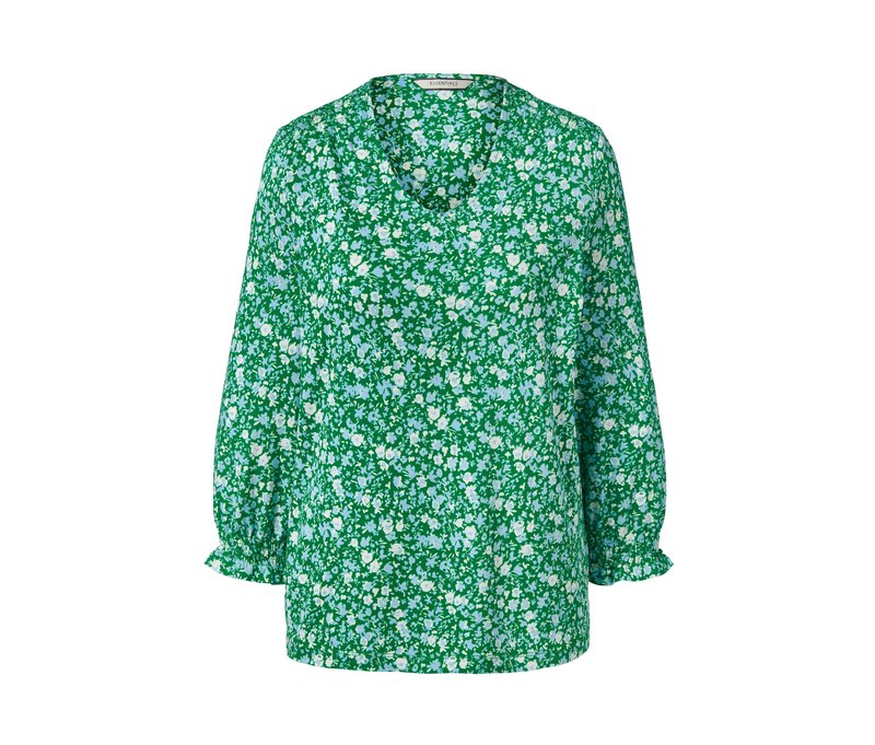 Tchibo - Blusenshirt mit 3/4-Arm - Damen - Gr. S - hellblau/print