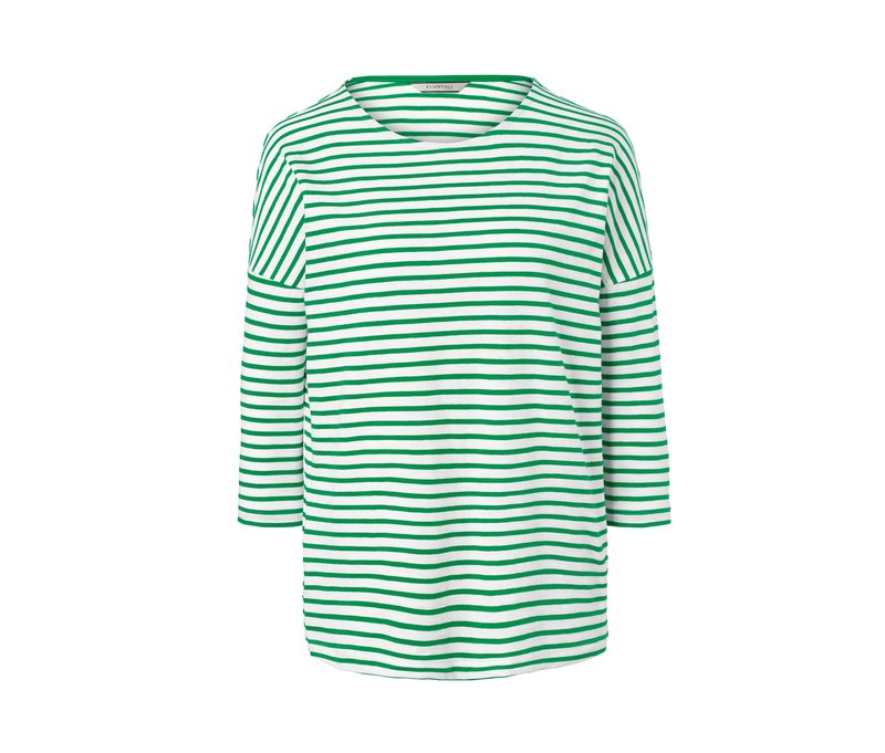 Tchibo - Gestreiftes Shirt mit 3/4-Arm - Damen - Gr. L - weiß/gestreift