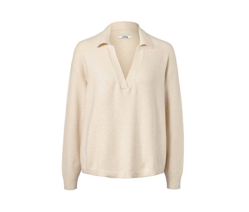 Tchibo - Strickpullover mit Polokragen - Damen - Gr. S - weiß