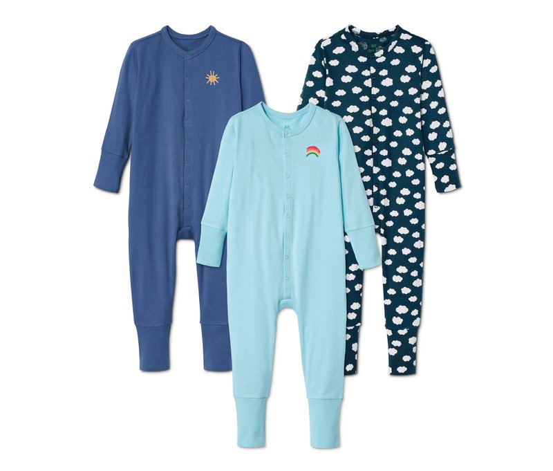 Tchibo - 3 Schlafanzüge aus Bio-Baumwolle - Herren - Gr. 86/92 - dunkelblau/print