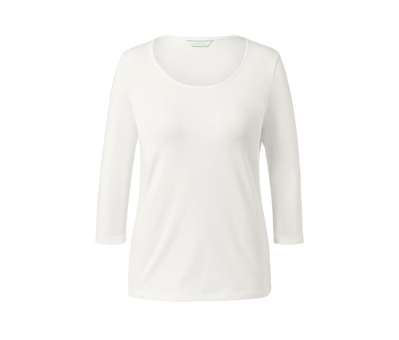 Tchibo - Shirt mit 3/4-Arm - Gr. L - weiß