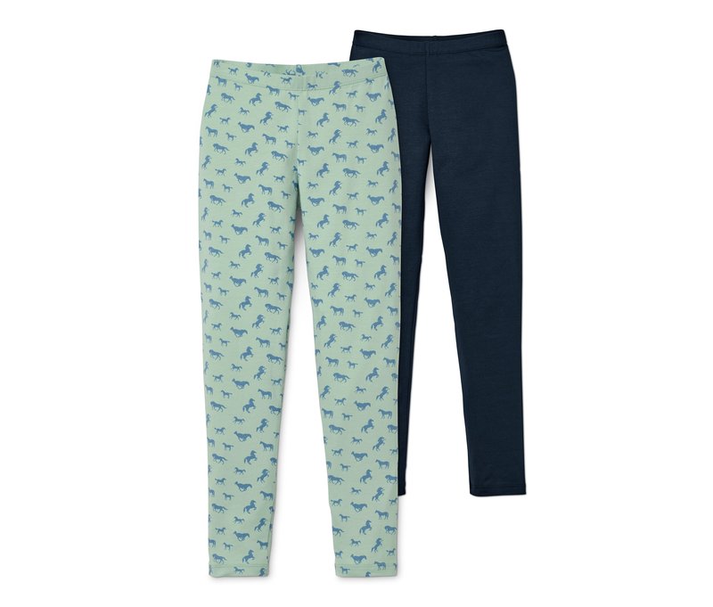 Tchibo - 2 Leggings - Mädchen - Gr. 110/116 - dunkelblau/print