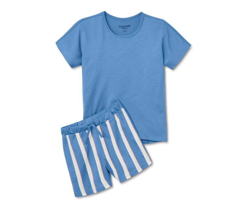 Tchibo - Shorty-Pyjama - Mädchen - Gr. 170/176 - weiß/print