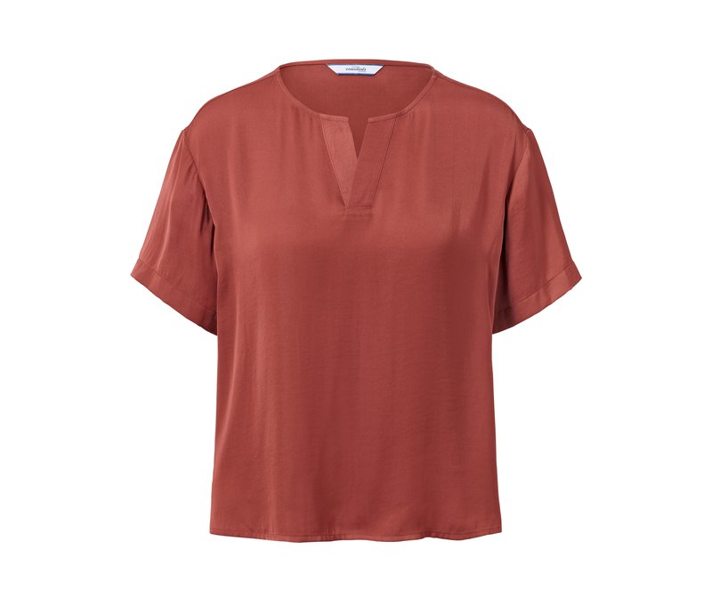 Tchibo - Satin-Tunikabluse - Damen - Gr. 42 - rotbraun