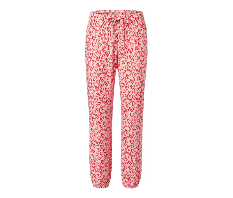 Tchibo - Relaxhose - Damen - Gr. L - rot/print
