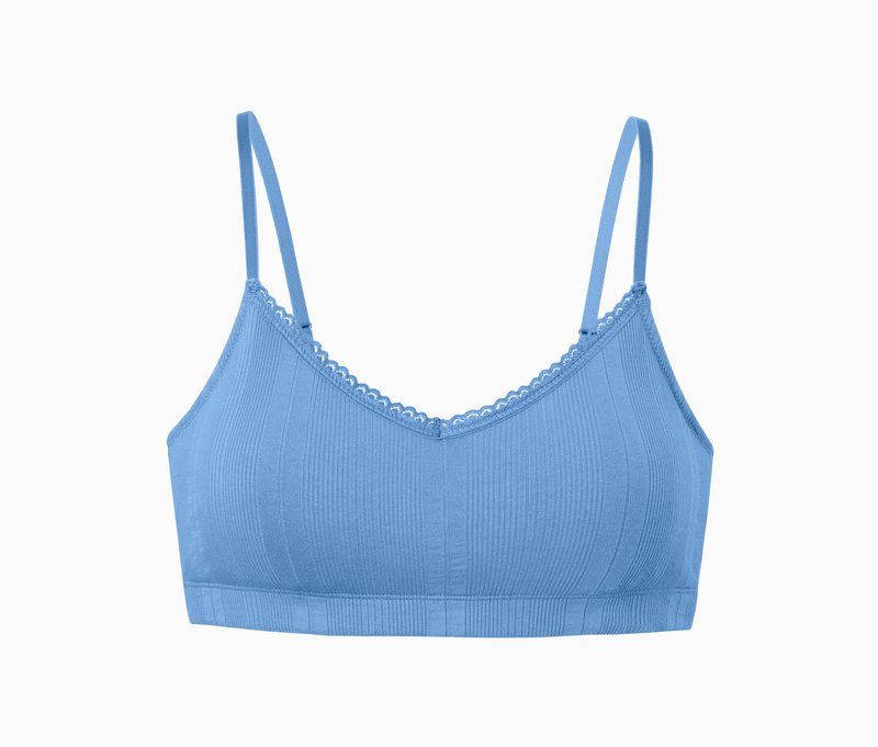 Tchibo - Bustier aus Rippe - Damen - Gr. L - hellblau