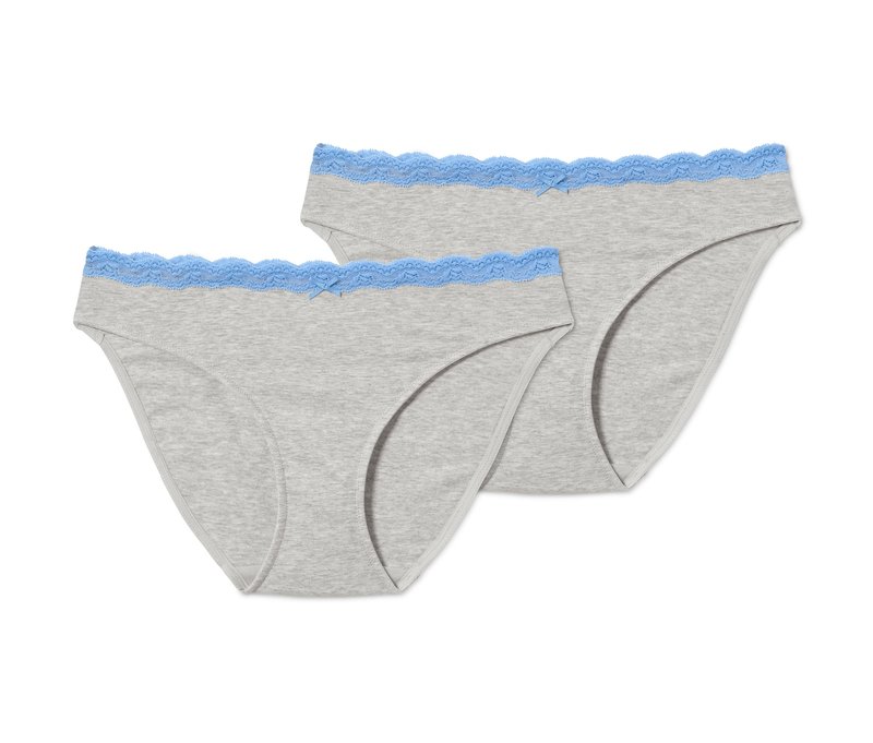 Tchibo - 2 Slips - Damen - Gr. XL - grau