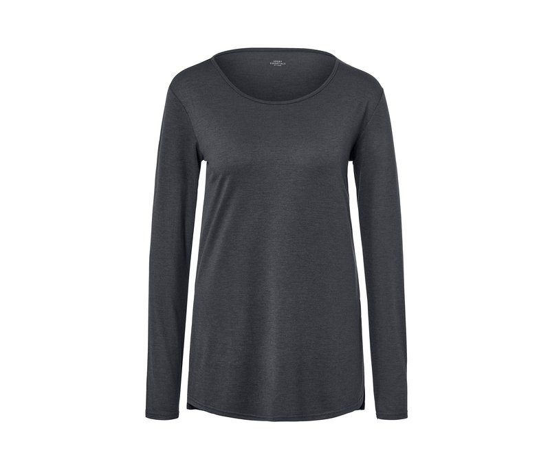 Tchibo - Langarm-Yogashirt - Damen - Gr. XL - anthrazit