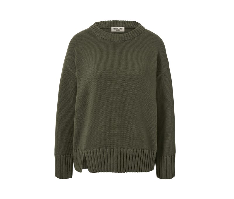 Tchibo - Strickpullover mit Saumschlitz - Damen - Gr. L - olivgrün