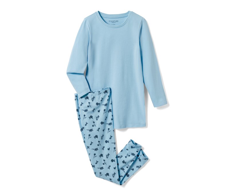 Tchibo - Kinder-Pyjama - Mädchen - Gr. 134/140 - dunkelblau/print