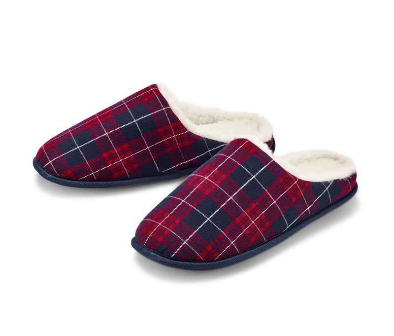 Tchibo - Hausschuhe - Herren - Gr. 44-45 - weiß/kariert