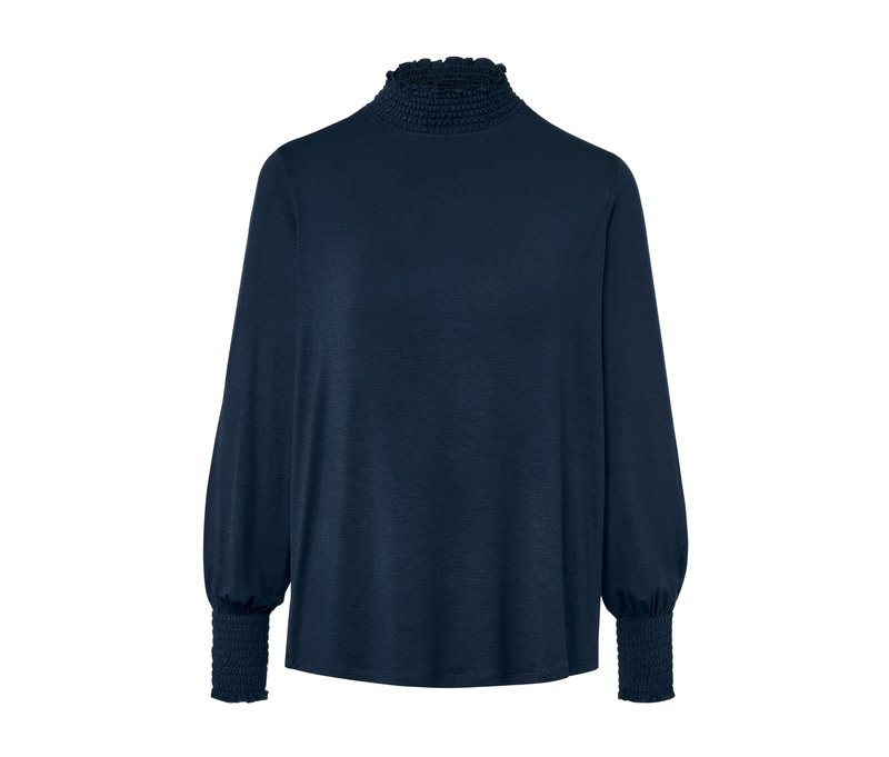 Tchibo - Blusenshirt mit Stehkragen - Damen - Gr. L - dunkelblau