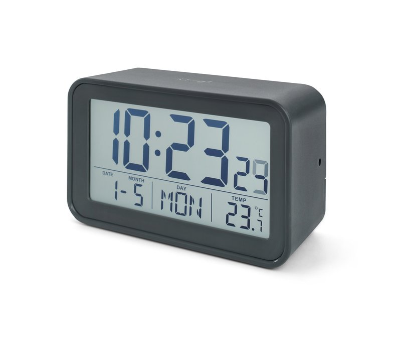 Tchibo - LCD-Funkwecker - grau