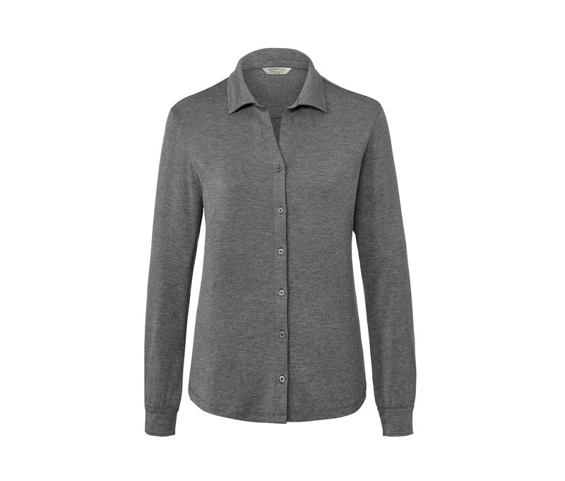 Tchibo - Blusenshirt mit Knopfleiste - Damen - Gr. L - grau