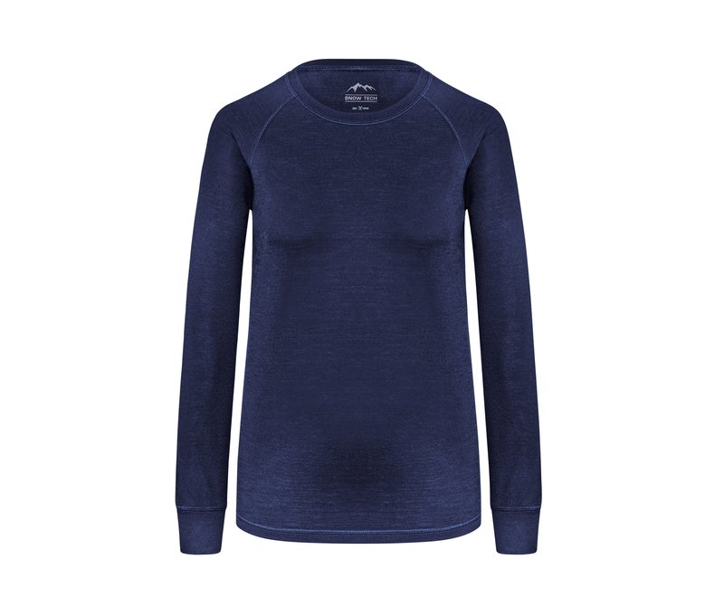 Tchibo - Shirt mit RWS-zertifizierter Wolle - Damen - Gr. L - dunkelblau