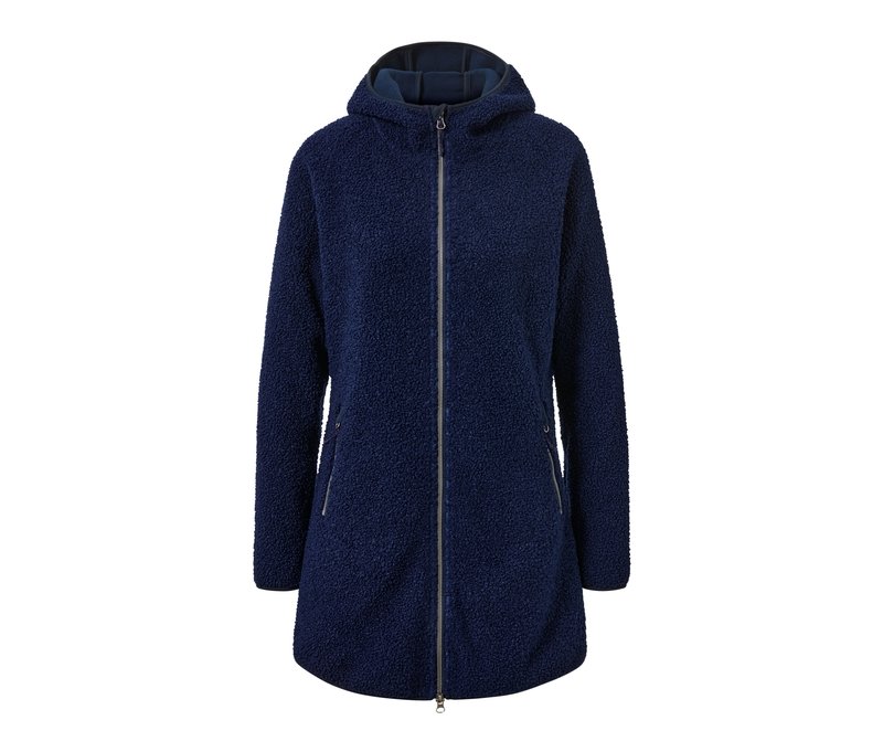 Tchibo - Kapuzen-Teddy-Mantel - Damen - Gr. S - dunkelblau