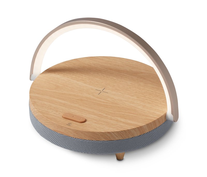 Tchibo - Bluetooth®-Lautsprecher mit kabellosem Ladegerät und LED-Nachtlicht - grau
