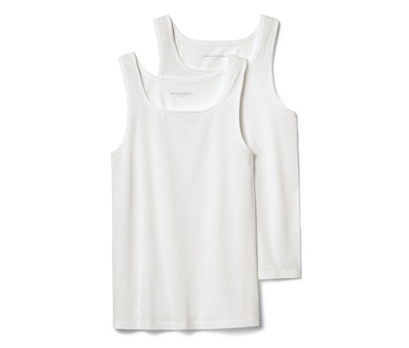 Tchibo - 2 Jersey-Unterhemden - Herren - Gr. S/4 - weiß