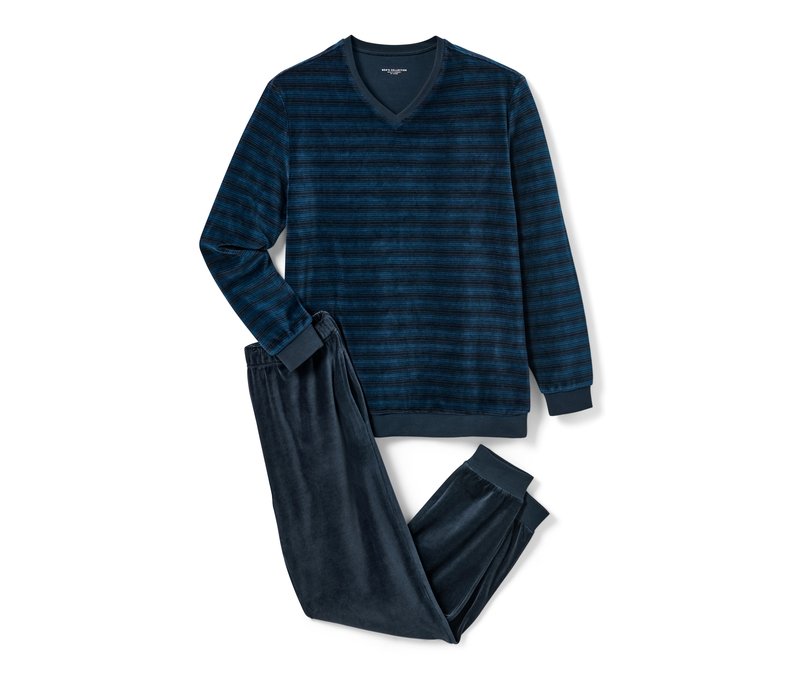 Tchibo - Nicki-Pyjama - Herren - Gr. XL - dunkelblau/gestreift