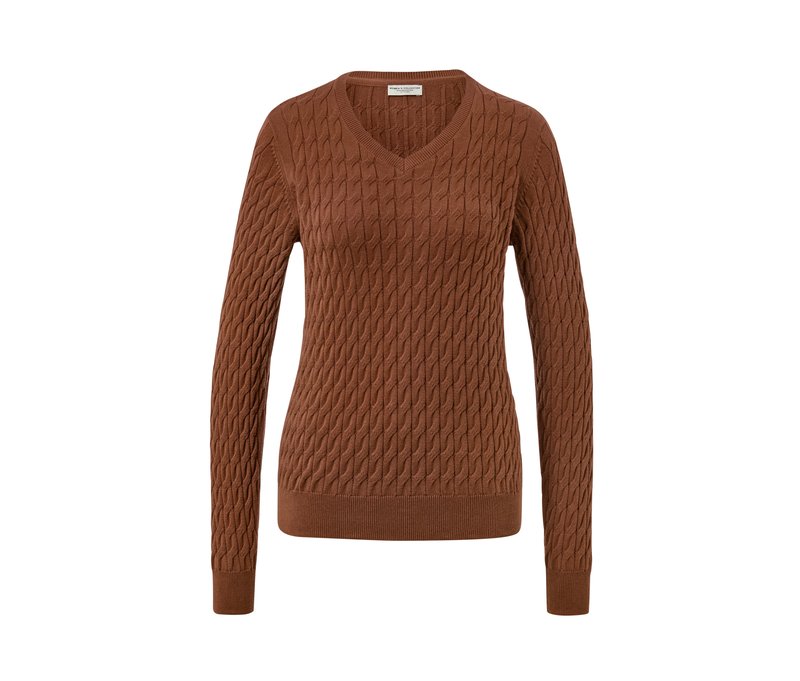 Tchibo - Zopfstrickpullover - Damen - Gr. M - cognac