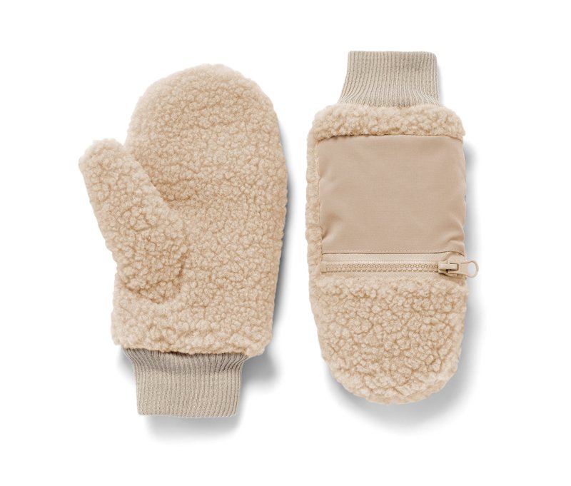 Tchibo - Teddy-Fäustlinge - Herren - Gr. 7,5 - offwhite