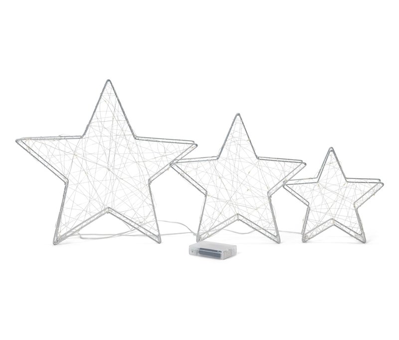 Tchibo - 3 LED-Dekosterne - silber