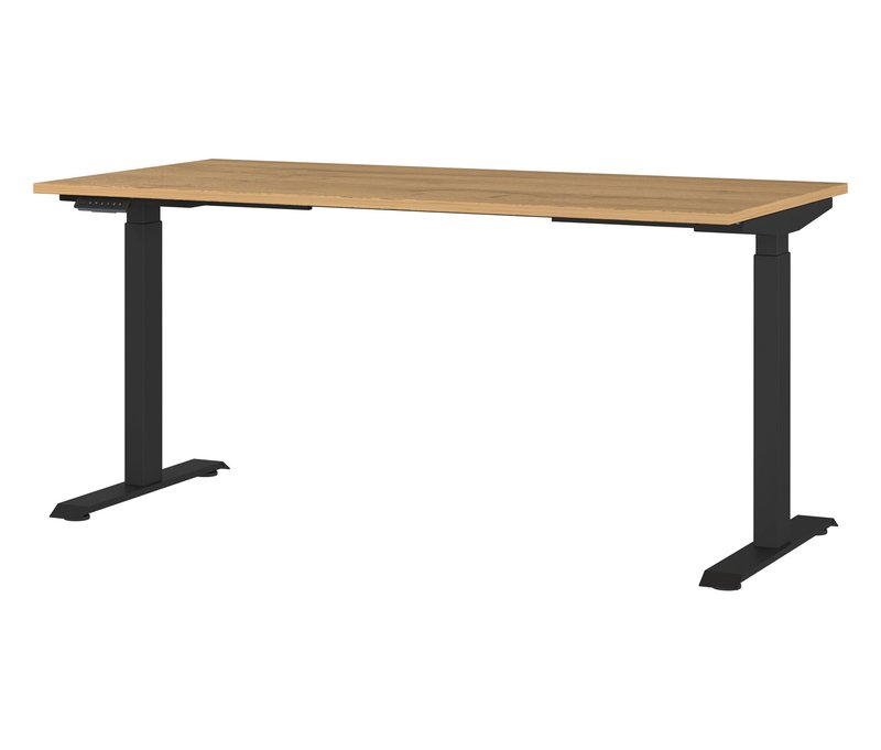 Tchibo - Elektrisch höhenverstellbarer Schreibtisch - 160x80x120cm - schwarz - Holz / Metall