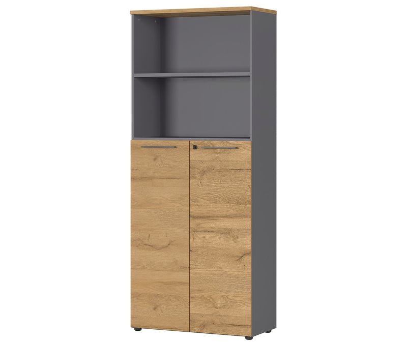 Tchibo - Aktenschrank »Agenda« - 80x40x197cm - braun - Holz / Metall / Kunststoff