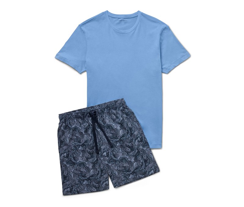 Tchibo - Shorty-Pyjama-Set - Herren - Gr. L - dunkelblau/paisley