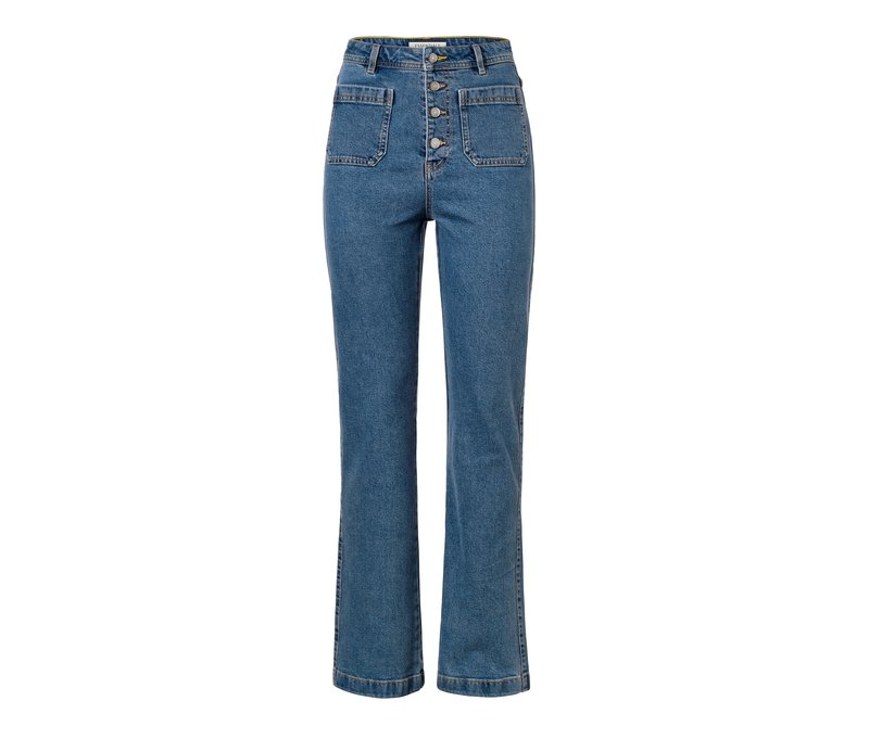 Tchibo - Jeans mit Knopfleiste - Damen - Gr. 40 - dunkelblau