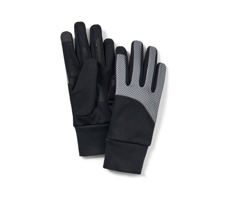 Tchibo - Windprotection-Handschuhe mit Reflektorbesatz - Herren - Gr. 7,5 - schwarz