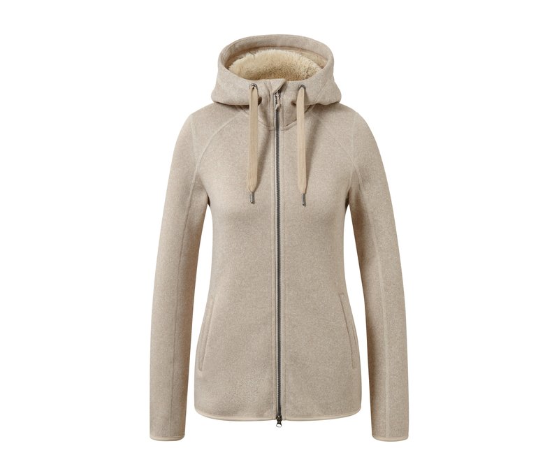 Tchibo - Kapuzen-Strickfleecejacke - Damen - Gr. XS - braun