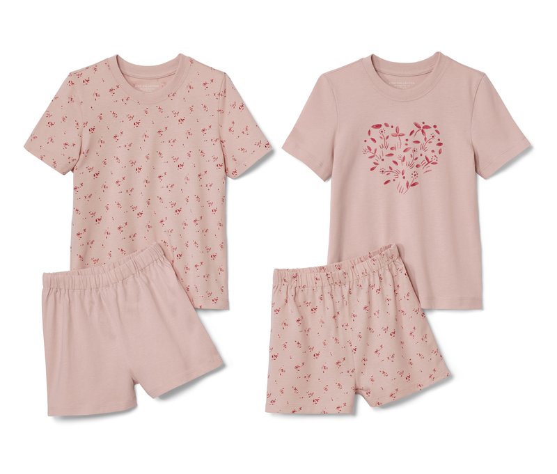 Tchibo - 2 Kleinkind-Pyjamas - Gr. 122/128 - rosa