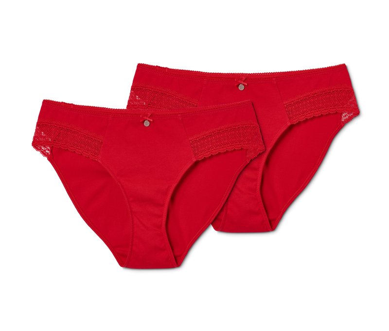 Tchibo - 2 Slips - Damen - Gr. XL - rot