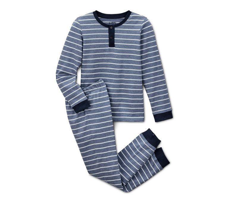 Tchibo - Kinder-Pyjama - Jungen - Gr. 170/176 - hellblau/gestreift