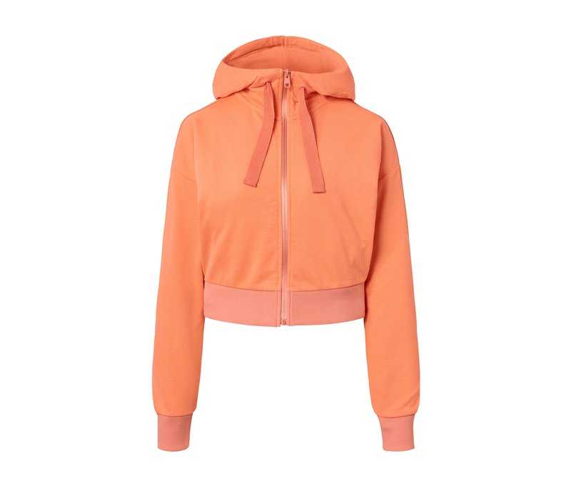 Tchibo - Kurze Sport-Sweatjacke - Damen - Gr. S - orange