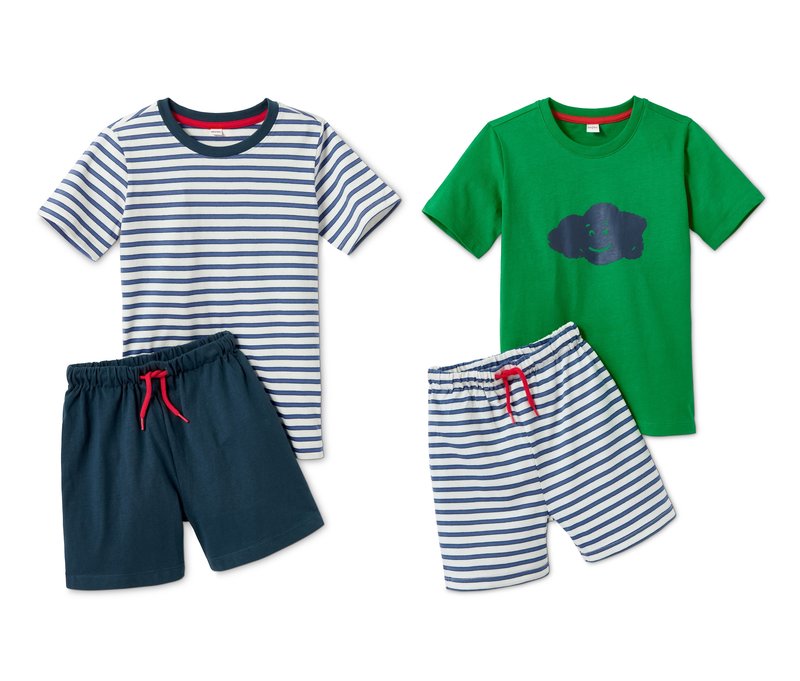 Tchibo - 2 Shorty-Pyjamas aus Bio-Baumwolle - Jungen - Gr. 110/116 - dunkelblau/gestreift