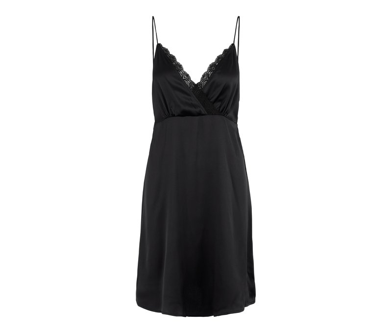 Tchibo - Trägernachthemd mit Spitze - Damen - Gr. 40 - schwarz