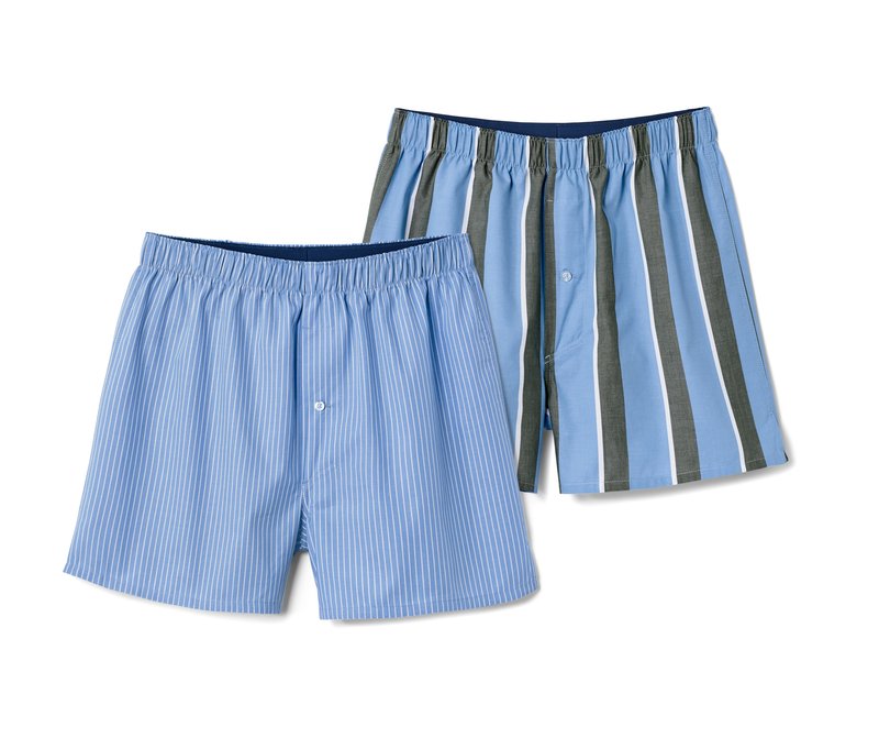 Tchibo - 2 Web-Boxershorts - Herren - Gr. Xl/7 - hellblau/gestreift