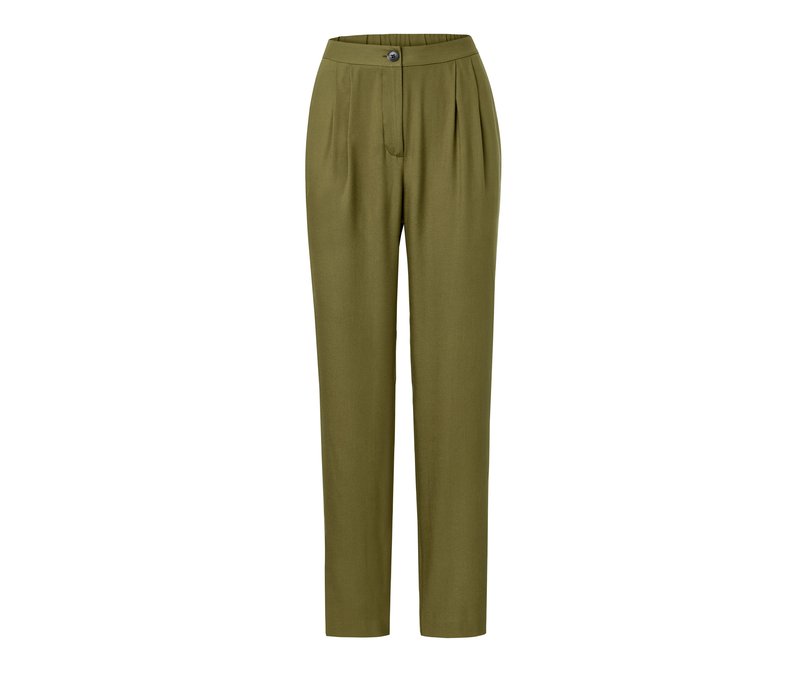 Tchibo - Bundfalten-Hose - Damen - Gr. 44 - olivgrün