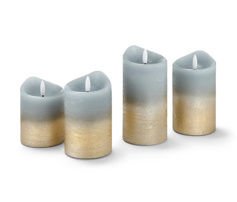 Tchibo - 4 LED-Echtwachskerzen - hellgrau