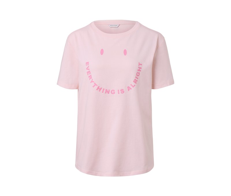 Tchibo - T-Shirt mit Statement-Print - Damen - Gr. M - rosa/print