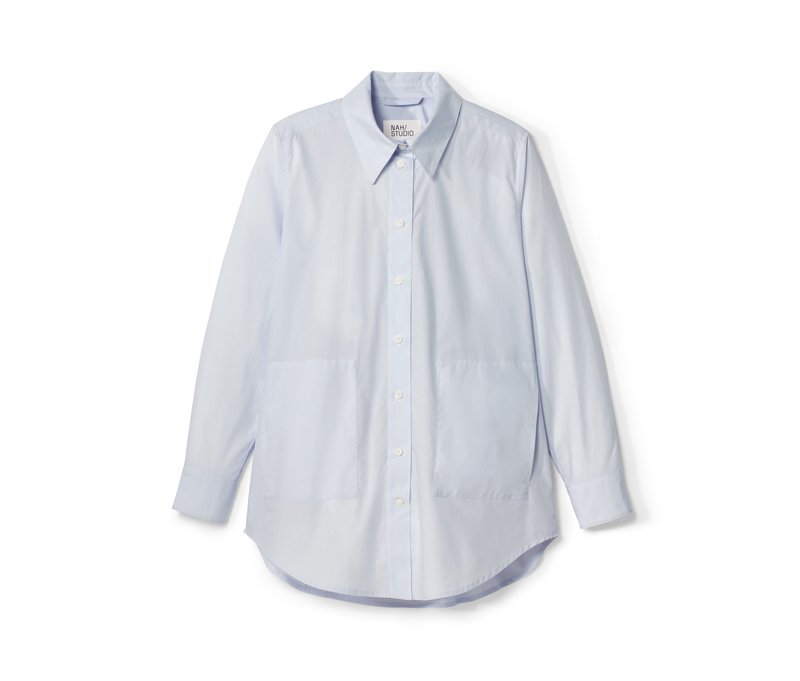 Nah/Studio Longbluse - Bio-Baumwolle - Gr. 36 - blau