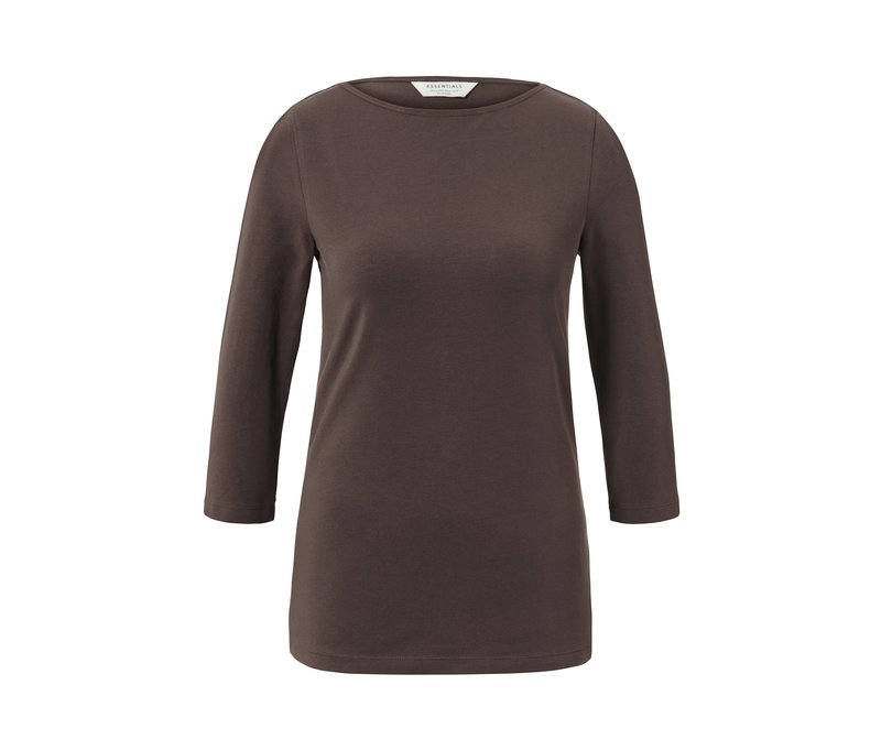 Tchibo - Shirt mit 3/4-Arm - Damen - Gr. S - dunkelbraun